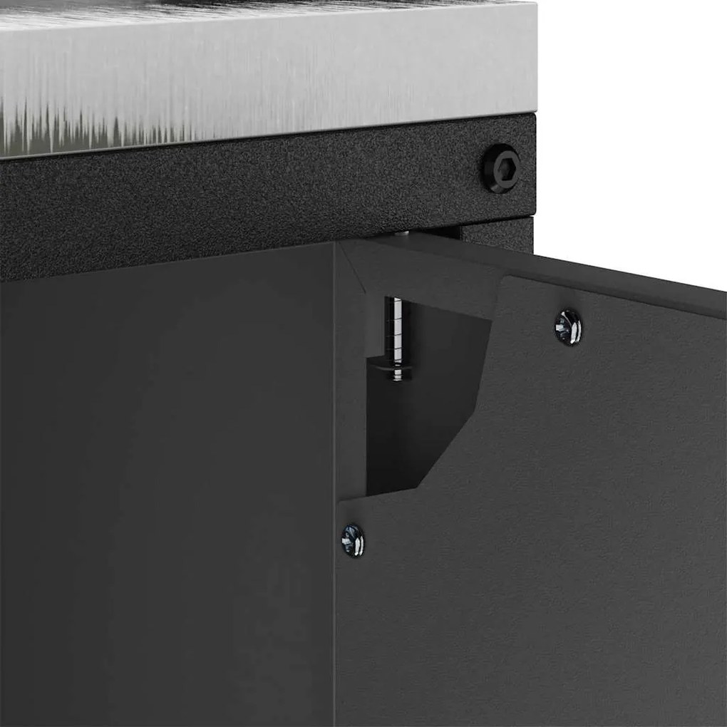 Armário de Armazenamento para Cozinha Preto 60 x 50 x 92 cm Aço