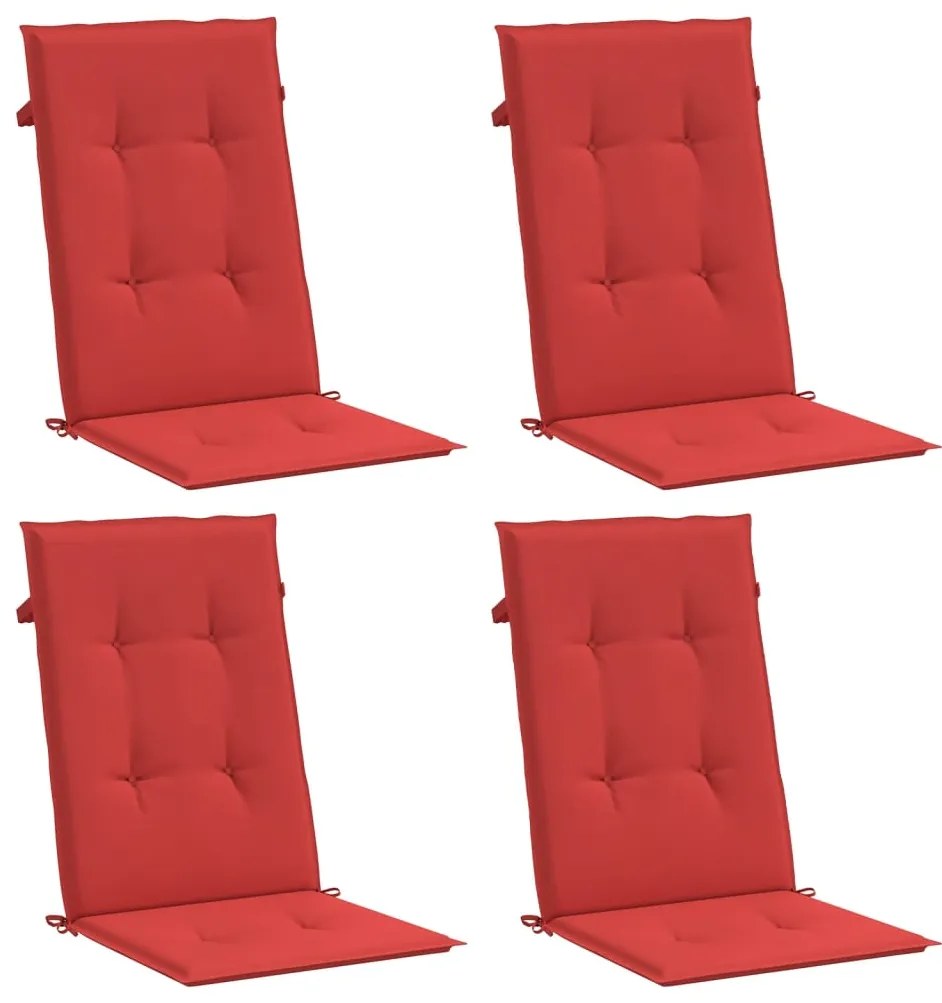 Almofadões para cadeiras altas de jardim 4 pcs tecido vermelho