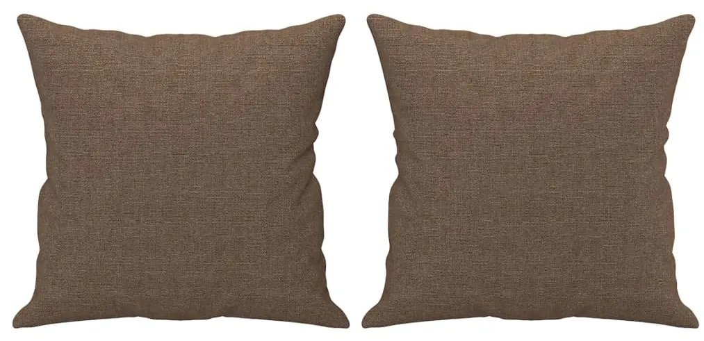 Sofá 2 lugares + almofadas decorativas 140 cm tecido castanho