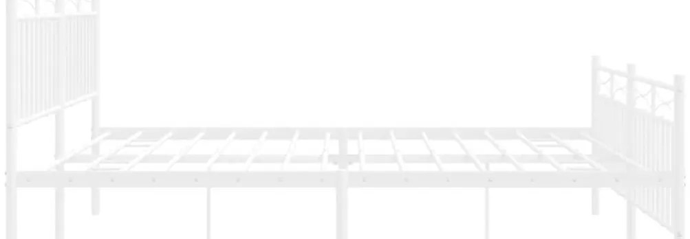 Estrutura de cama com cabeceira e pés 183x213 cm metal branco
