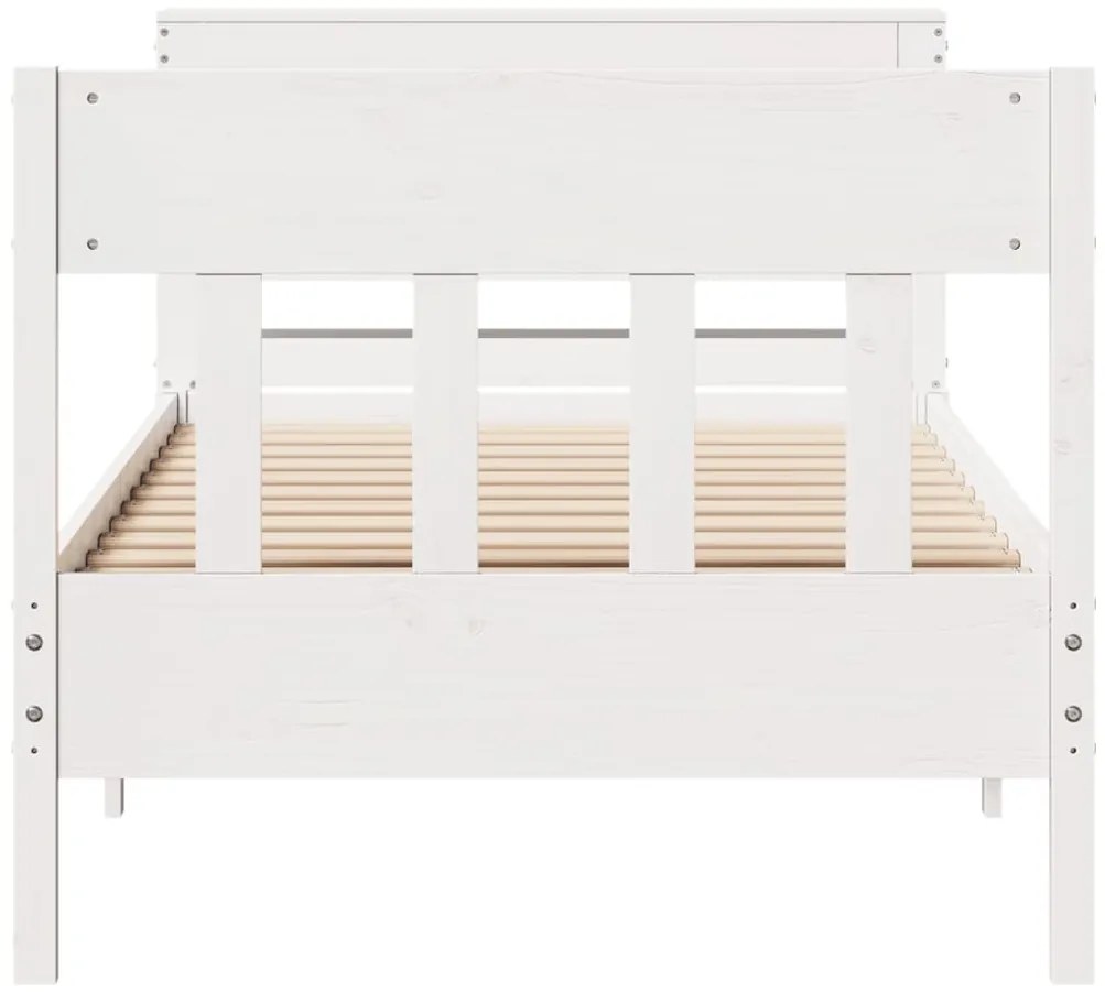 Cama sem colchão 75x190 cm madeira de pinho maciça branco