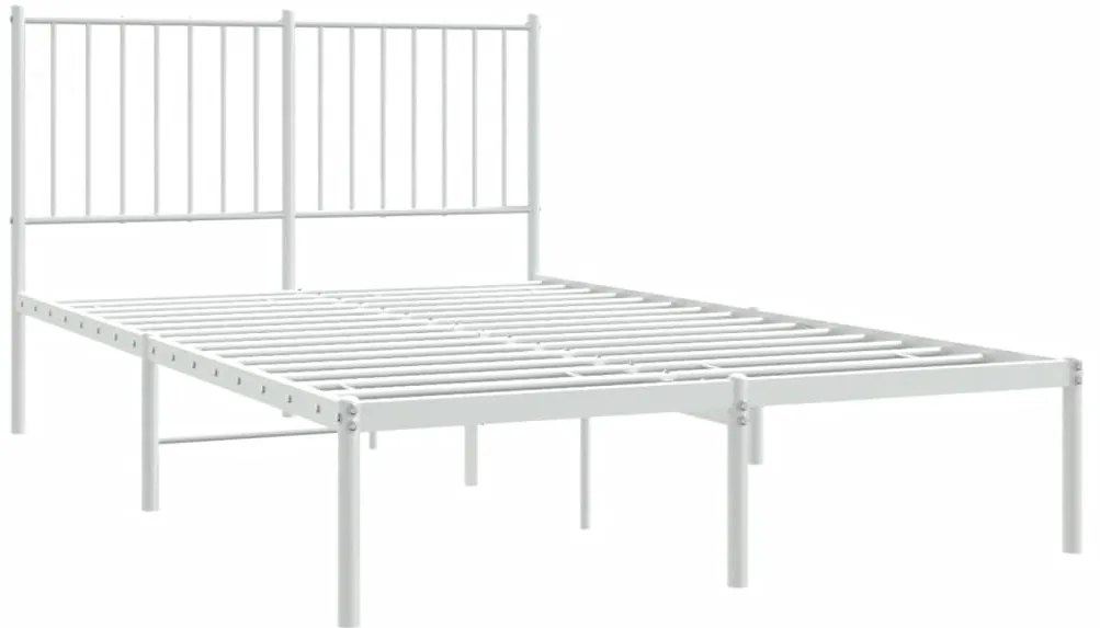 Estrutura de cama com cabeceira 120x190 cm metal branco