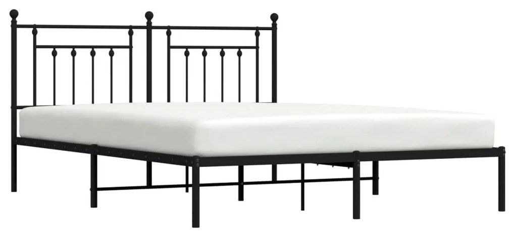 Estrutura de cama com cabeceira 160x200 cm metal preto