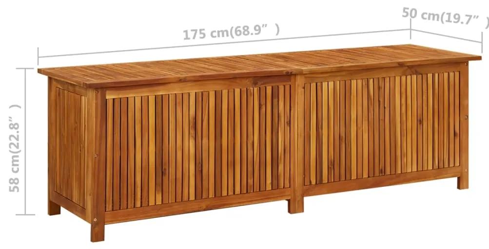Caixa de arrumação p/ jardim 175x50x58 cm madeira acácia maciça