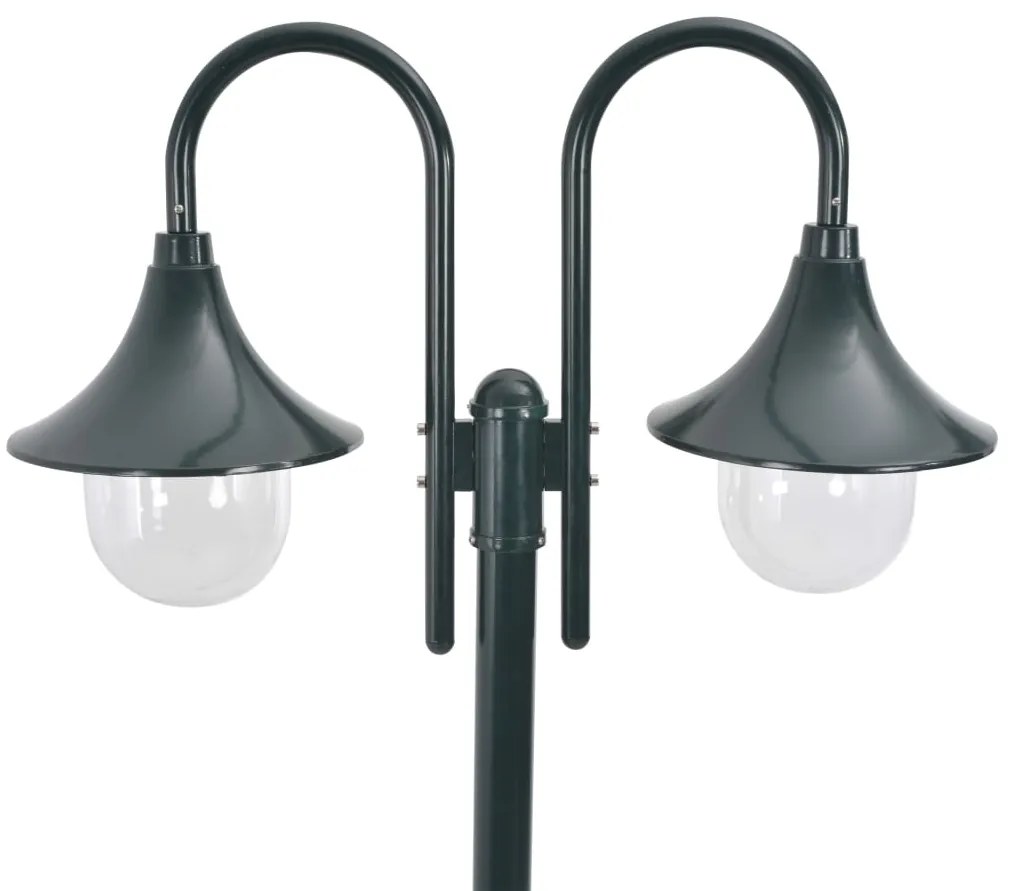 Candeeiro de pé jardim 2 braços E27 220cm alumínio verde escuro