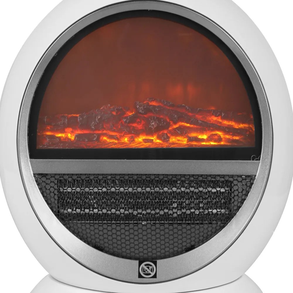 Aquecedor com lareira de 1500W, 35 x 31 x 18 cm Branco
