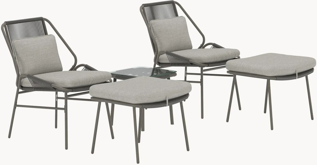 Conjunto lounge para jardim Zakynthos, conjunto de 5