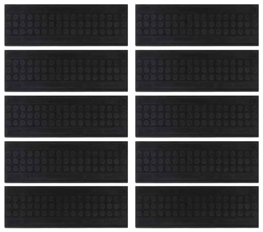 Tapetes para degraus de escada 10 pcs 25x75 cm borracha