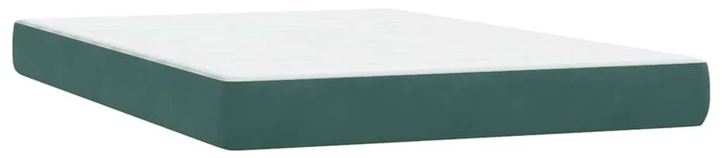Box Cama primavera com Colchão Verde Escuro 140x210 cm Veludo