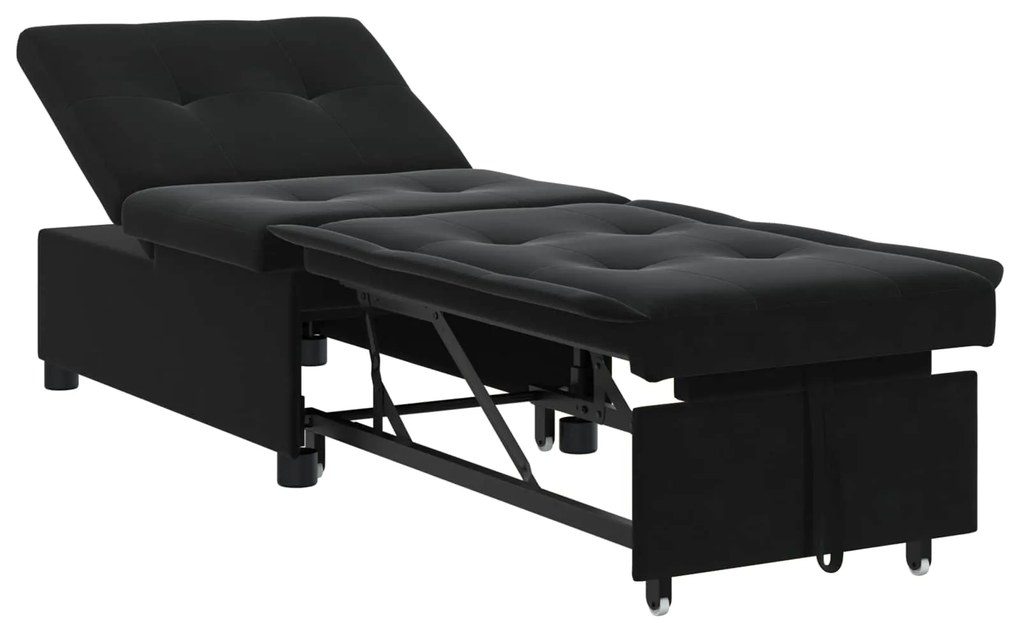 vidaXL Sofá-Cama Preto 194 x 67 x 82 cm Veludo