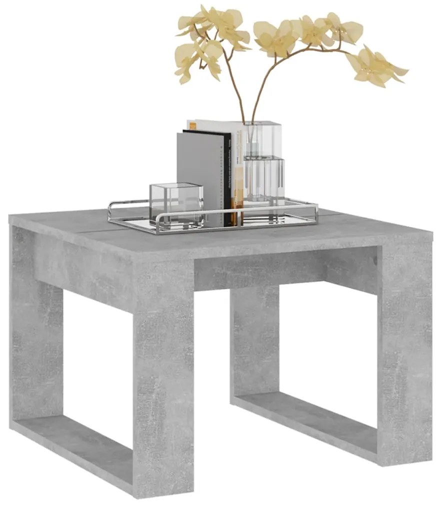 Mesa de apoio 50x50x35 cm derivados de madeira cinzento cimento