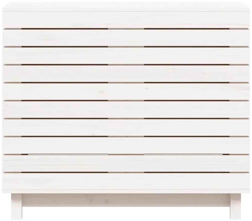 Cesto de roupa suja 88,5x44x76 cm pinho maciço branco