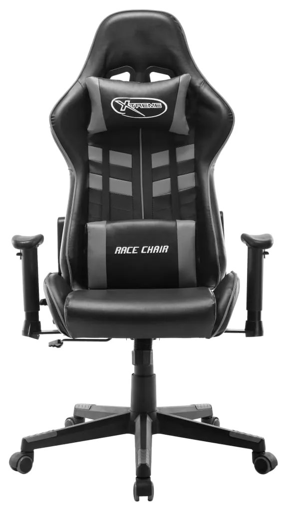 Cadeira de gaming couro artificial preto e cinzento