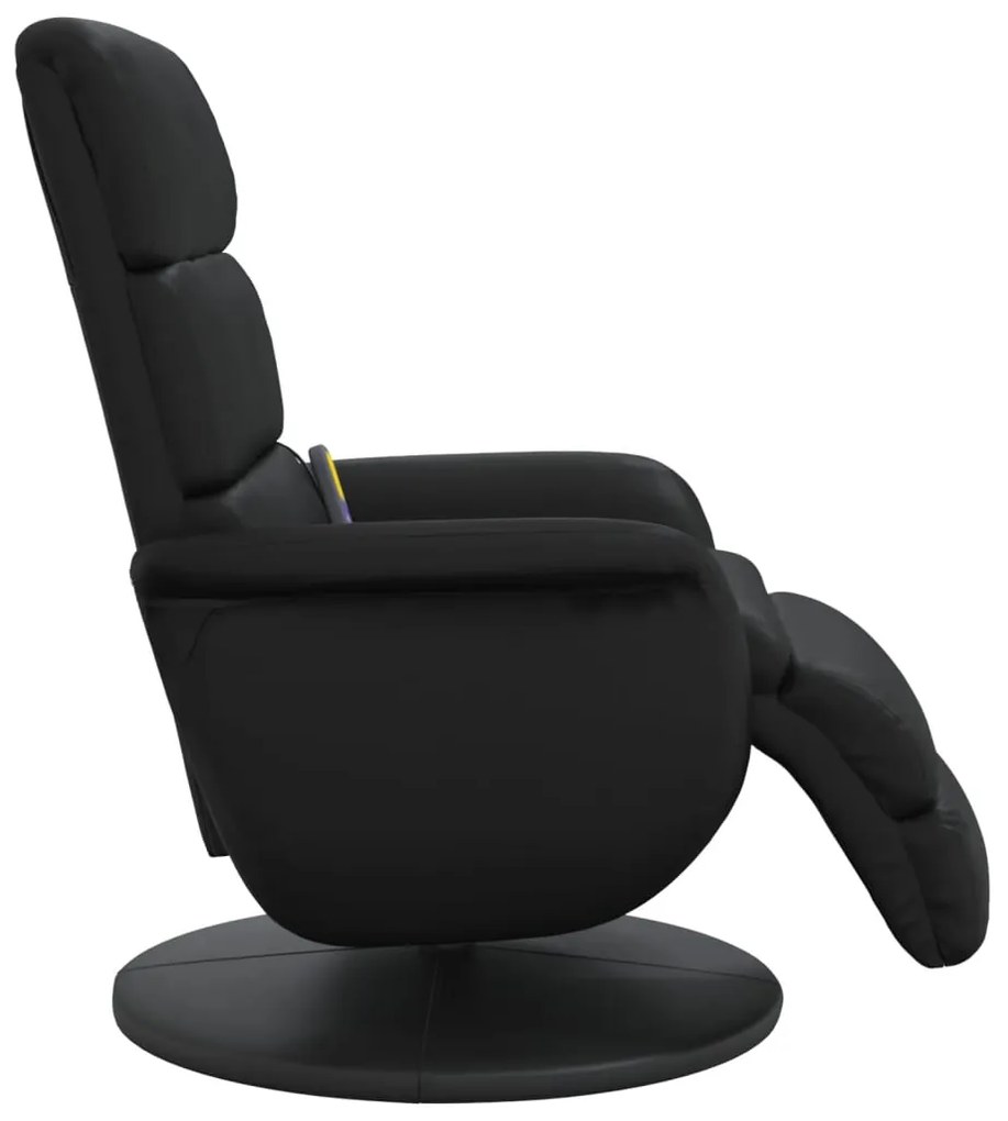 Cadeira massagens reclinável c/apoio pés couro artificial preto