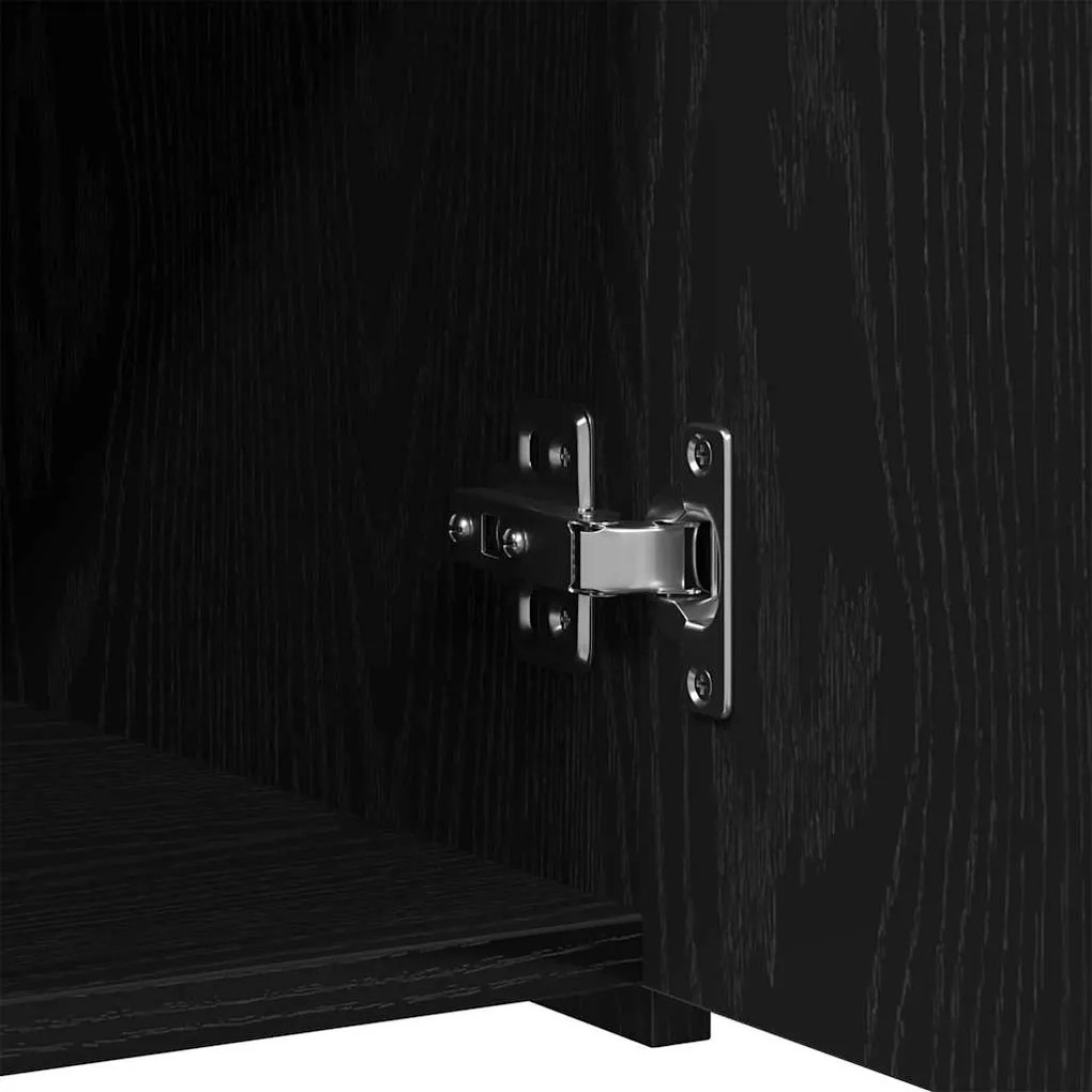 Buffet vidaXL Preto Carvalho 30x42,5x93 cm Madeira de engenharia