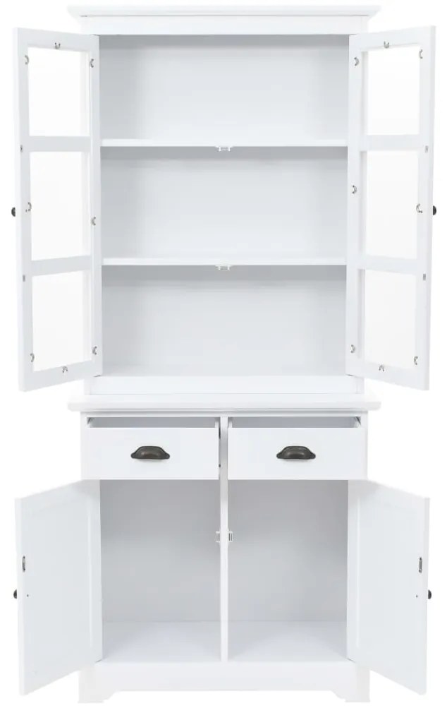 Aparador c/ 4 portas em MDF + madeira de pinho 80x40x180 cm