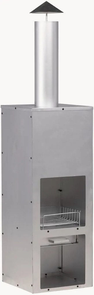 Lareira de jardim com armazenamento para lenha Alo