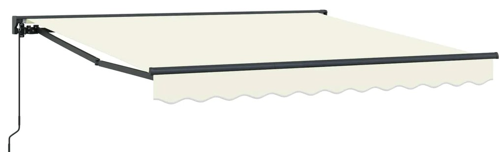 vidaXL Toldo Retrátil Manual Creme 350 x 250 cm Poliéster e Metal