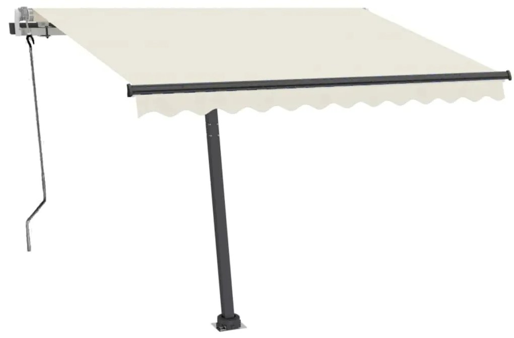 Toldo retrátil manual independente 350x250 cm cor creme