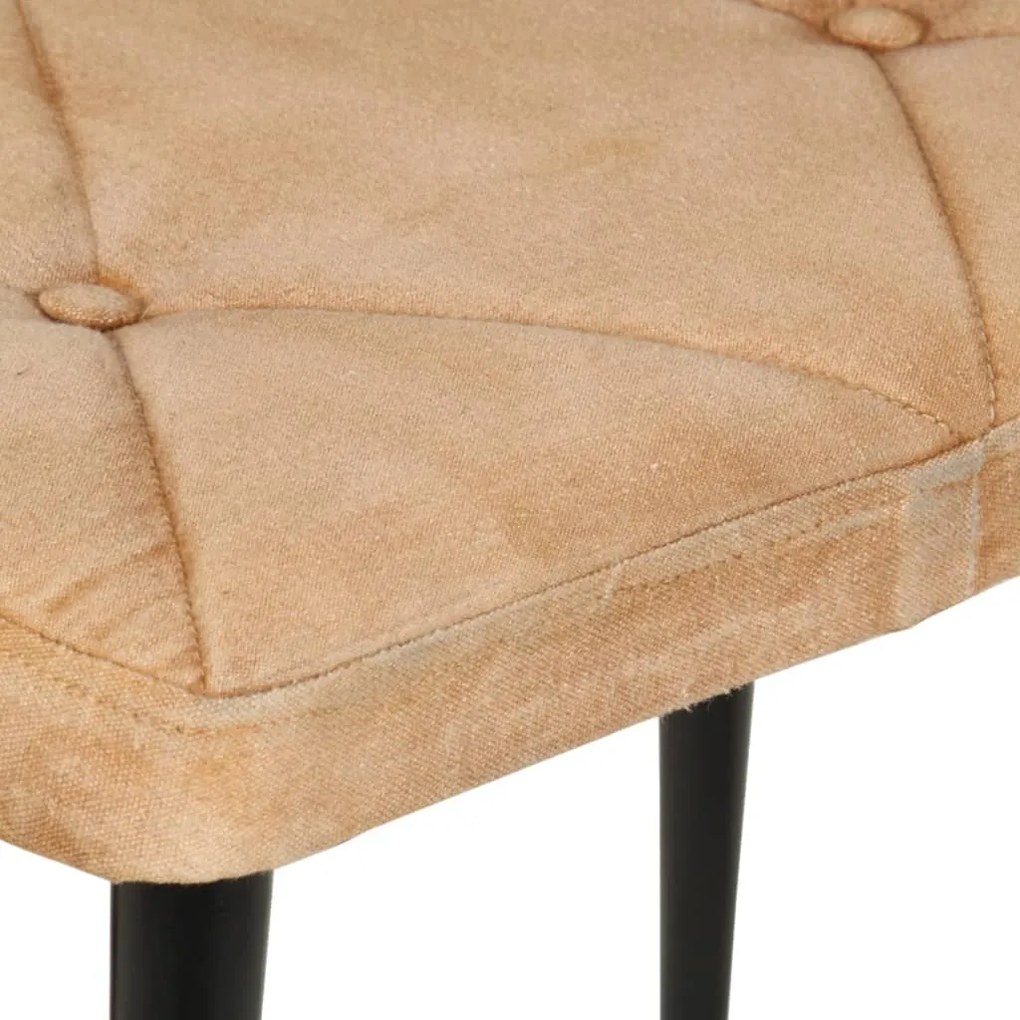 Cadeira de baloiço com apoio de pés lona vintage cor creme