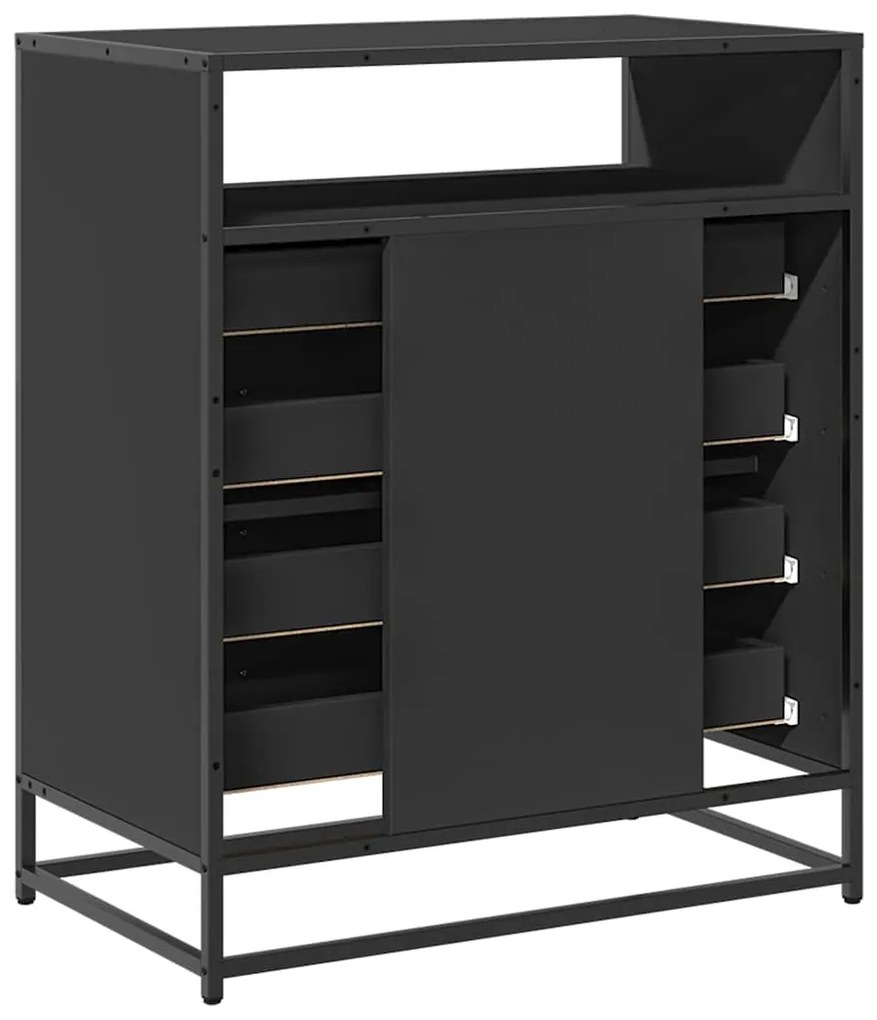 Cómoda com 4 Gavetas 70x41x83,5 cm deriv. madeira preto