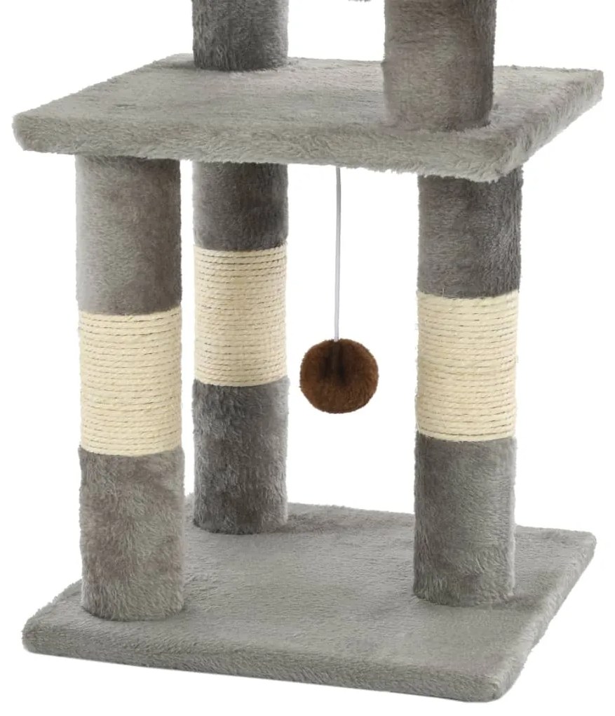 Árvore com postes arranhadores sisal 65 cm cinzento