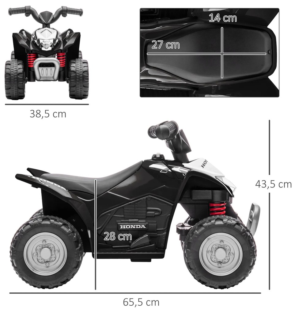 AIYAPLAY Quadriciclo Elétrico HONDA para Crianças de 18-36 Meses Quadr