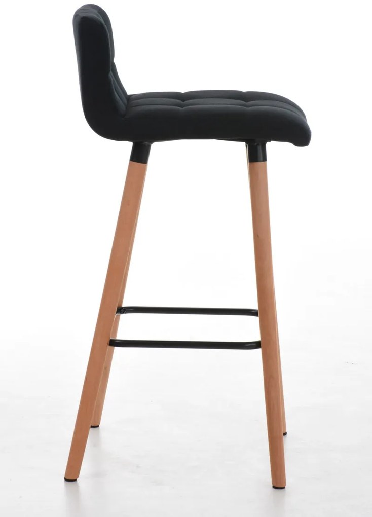 Conjunto de 2 bancos de bar Lincoln em tecido e com estrutura em Cor Natural 42 x 94 x 49 cm Preto