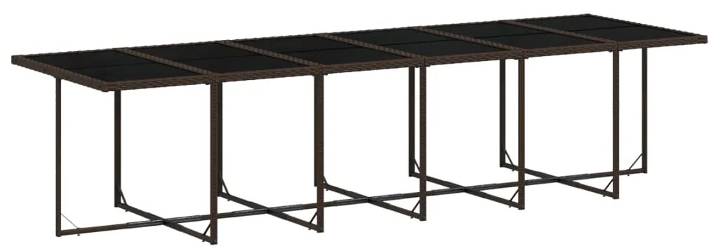 17 pcs conjunto jantar p/ jardim c/ almofadões vime PE castanho