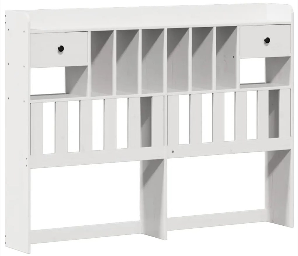 Cama sem colchão 140x190 cm madeira de pinho maciça branco