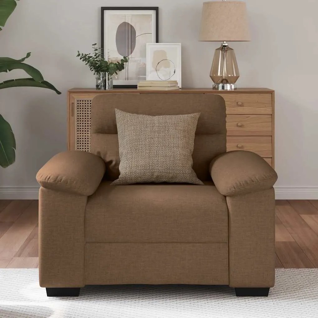 Poltrona 60 cm tecido castanho