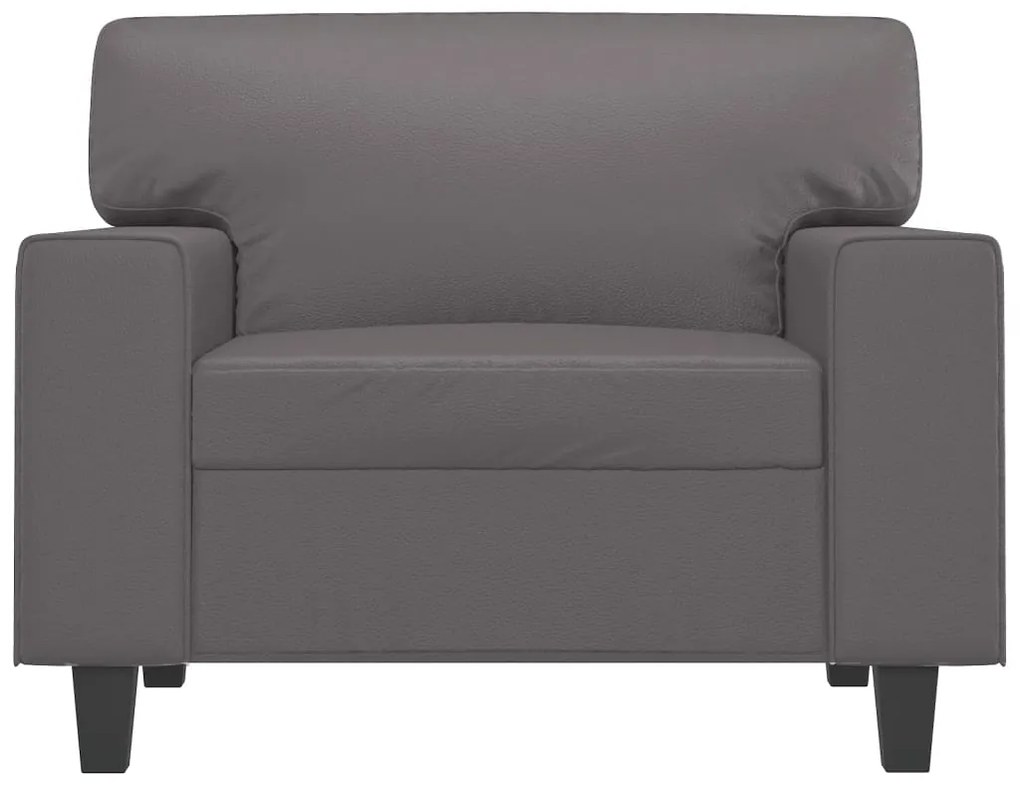 Poltrona 60 cm couro artificial cinzento