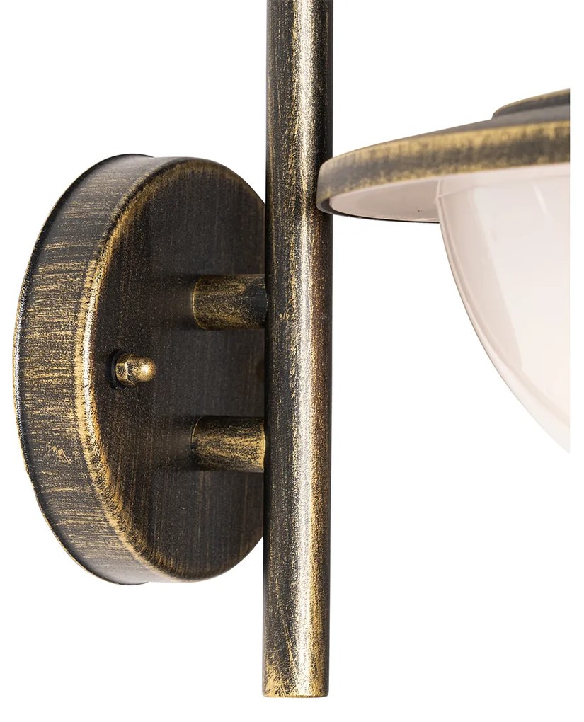 Candeeiro de parede exterior clássico ouro antigo IP44 - Bruges Clássico / Antigo