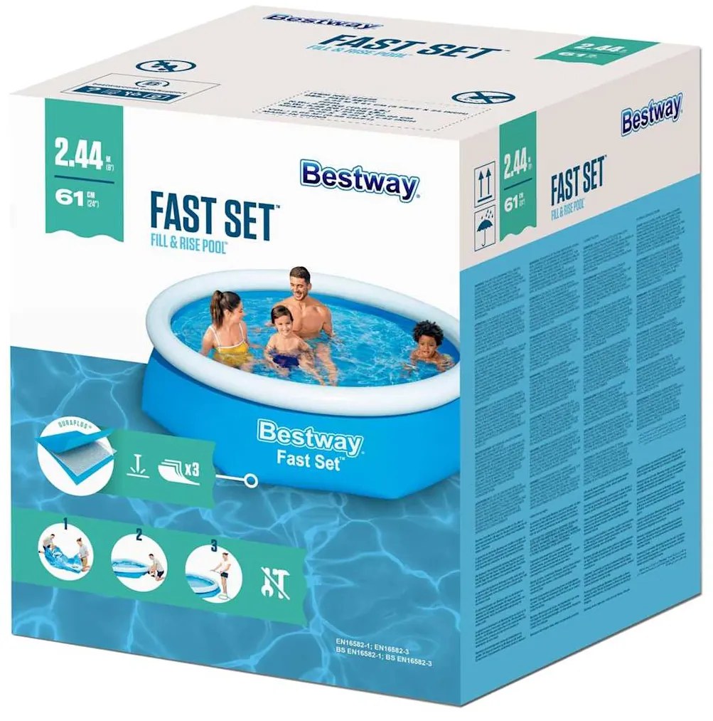 Piscina insuflável redonda Fast Set 244x66 cm 57265