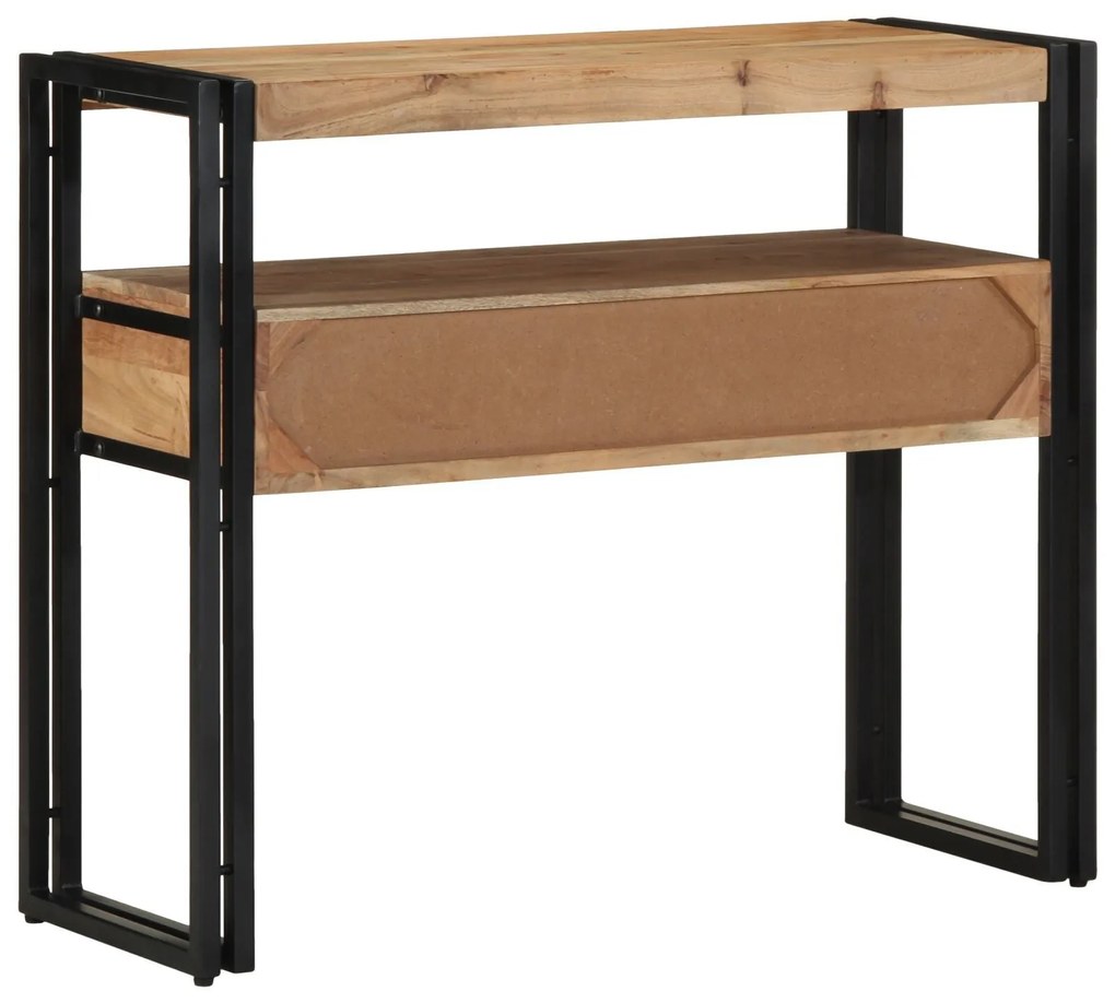 Mesa de Console vidaXL Preta 90x33x75 cm em Madeira de Acácia Sólida e