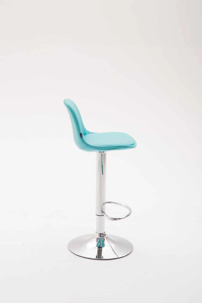 Banco de bar Kiel em couro sintético 39 x 82-104 x 43 cm Azul