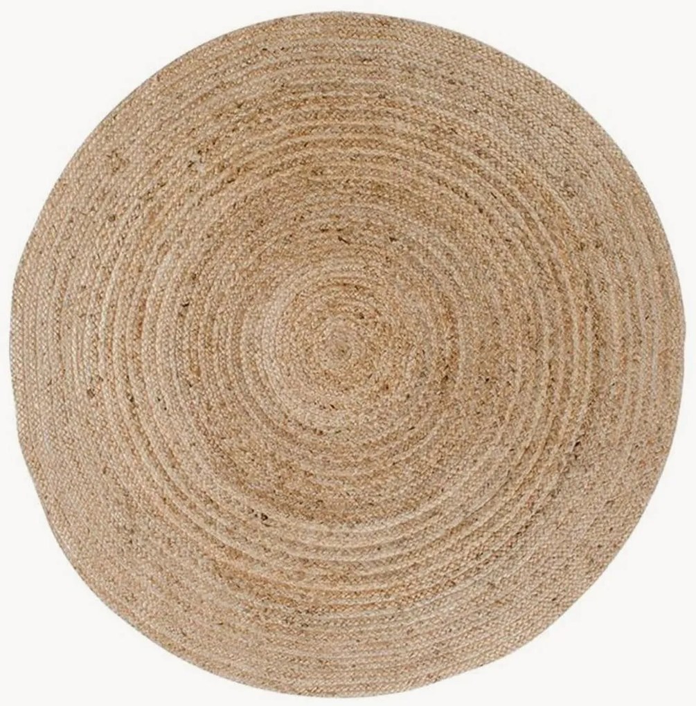 Tapete redondo de pelo curto em juta tecido à mão Bombay