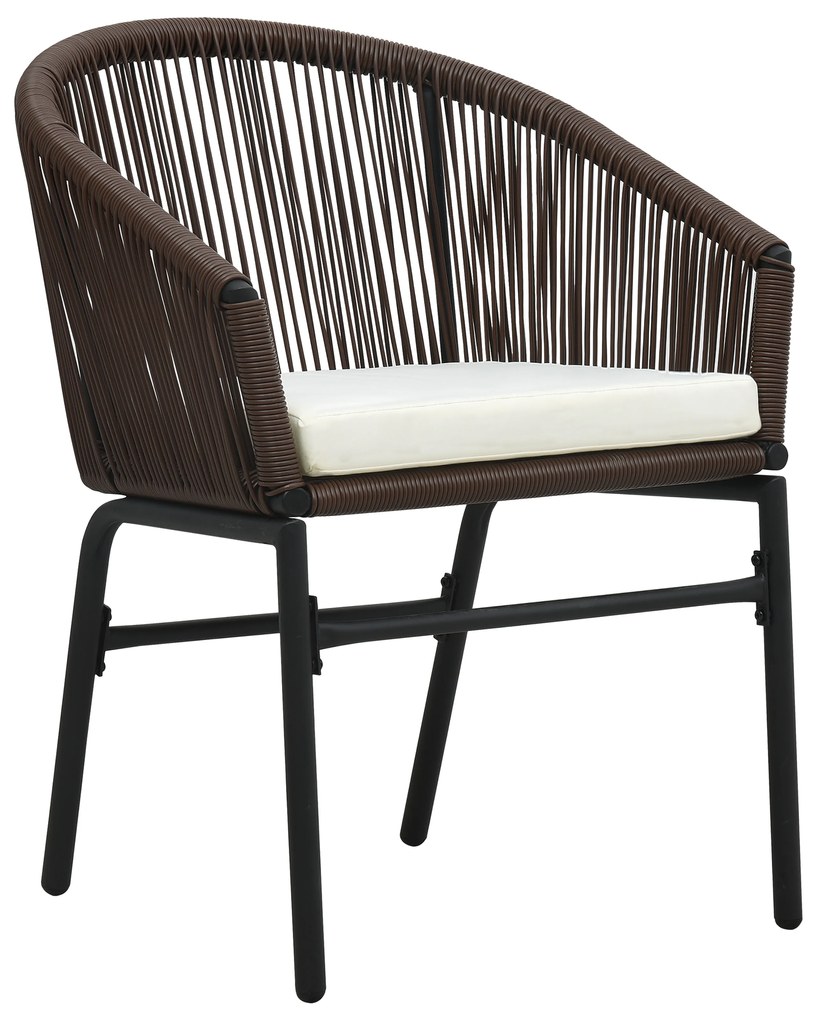 Conjunto de Jantar de Jardim de 9 Peças Castanho Rattan PE