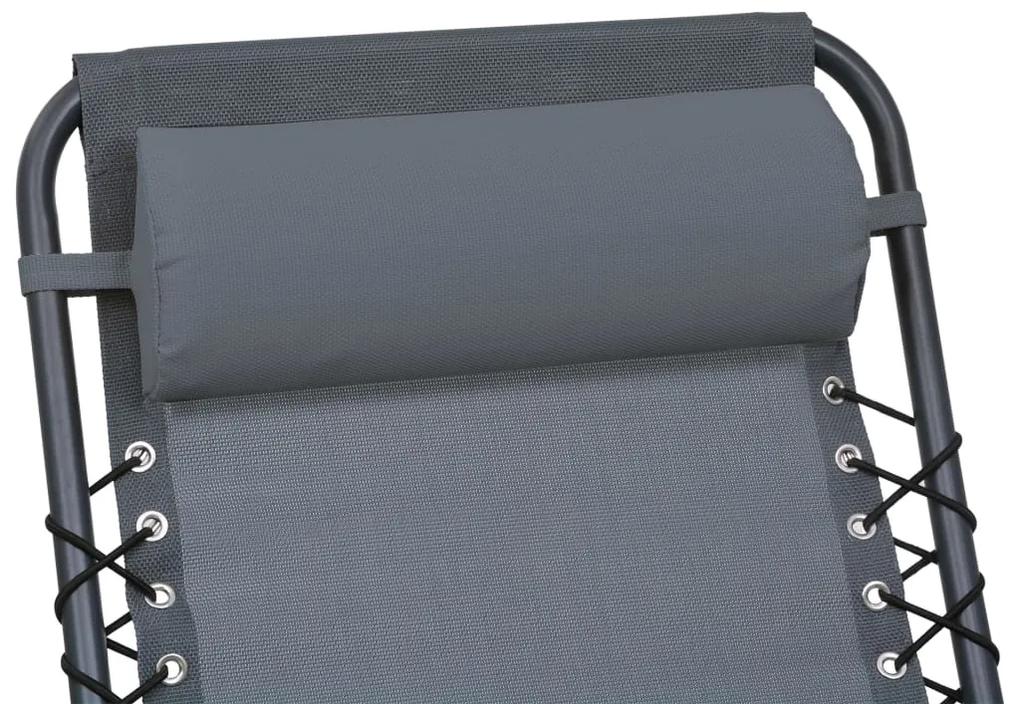 Encosto cabeça cadeira de pátio 40x7,5x15 cm textilene cinza