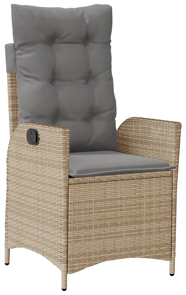 Conjunto de Jantar de Jardim de 9 Peças com Almofadas Bege Rattan de P