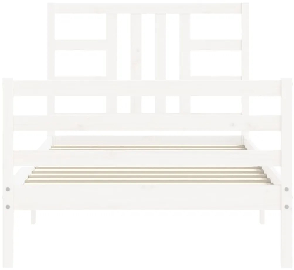 Cama sem colchão 100x200 cm madeira de pinho maciça branco
