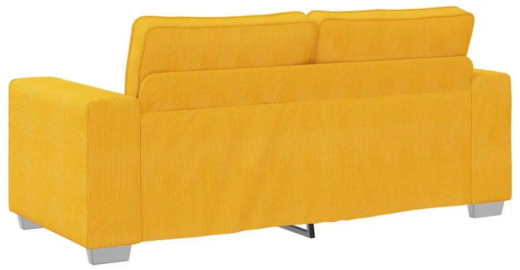 Sofá-luvas 140 cm tecido corduroy amarelo-claro
