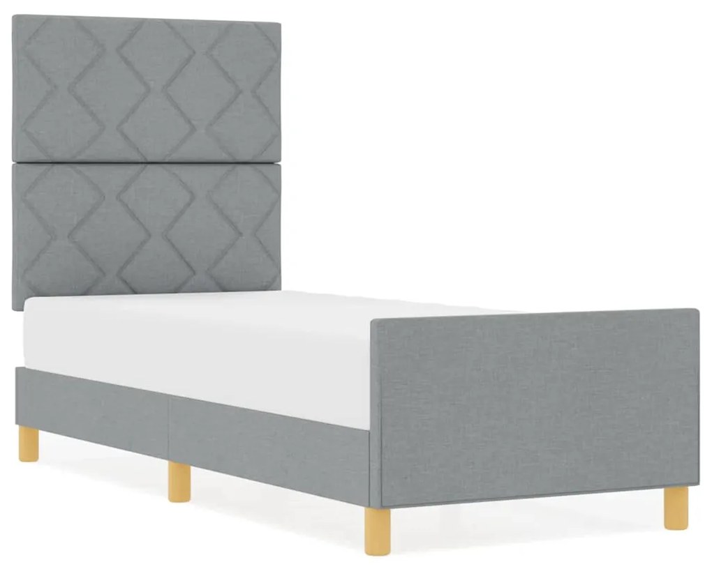 Estrutura de Cama vidaXL Cinzento Claro 80x200 cm Tecido