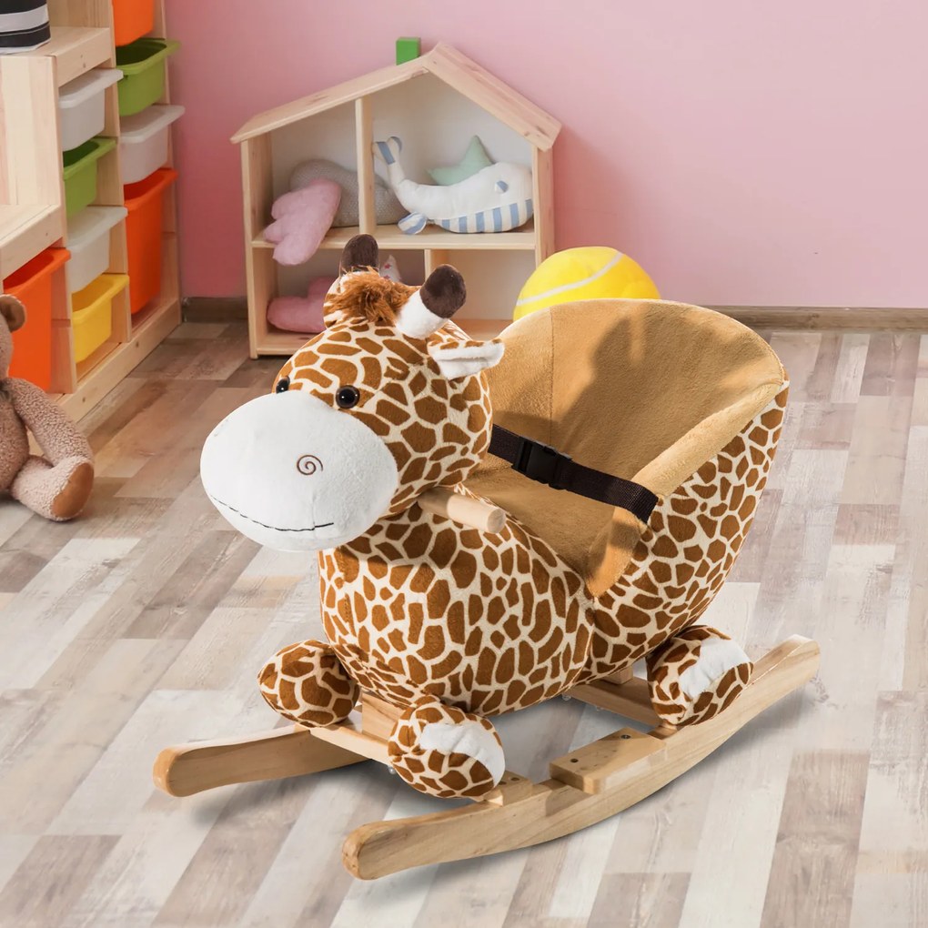 ® Cavalito de Baloiço bebé +18 meses Cadeira de Baloiço de Girafa 60x33x45cm