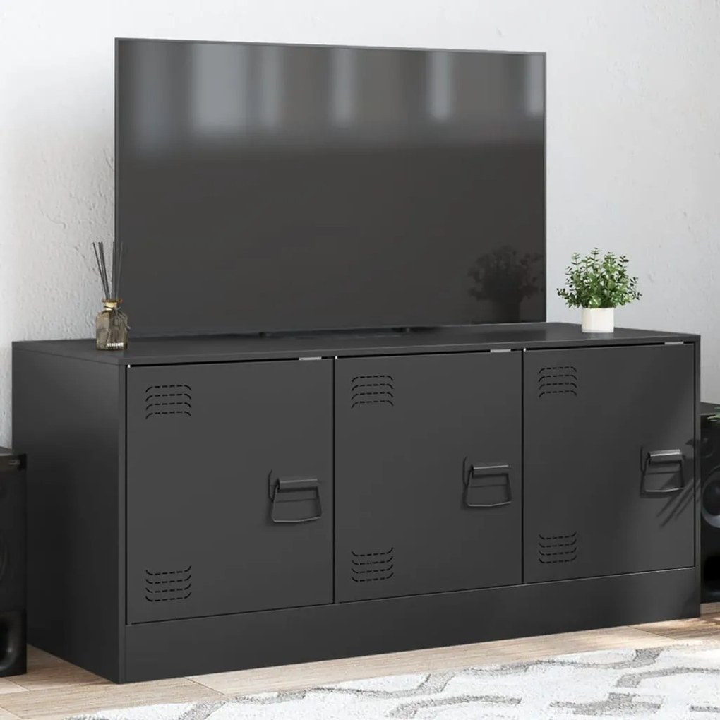 vidaXL Móvel de TV 99x39x44 aço preto