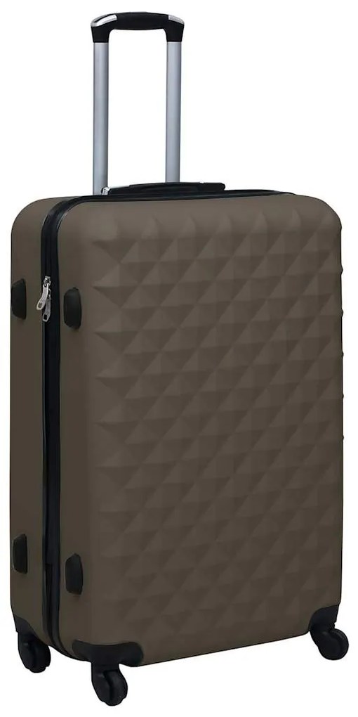 Conjunto de tróleis estojo rígido 3 pcs ABS castanho