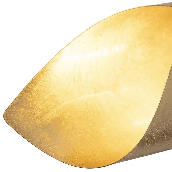 LED Candeeiro de parede retro folha dourado com interruptor - Belle Art Deco