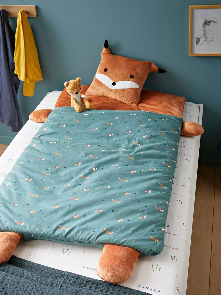 Saco-cama Raposa verde escuro estampado
