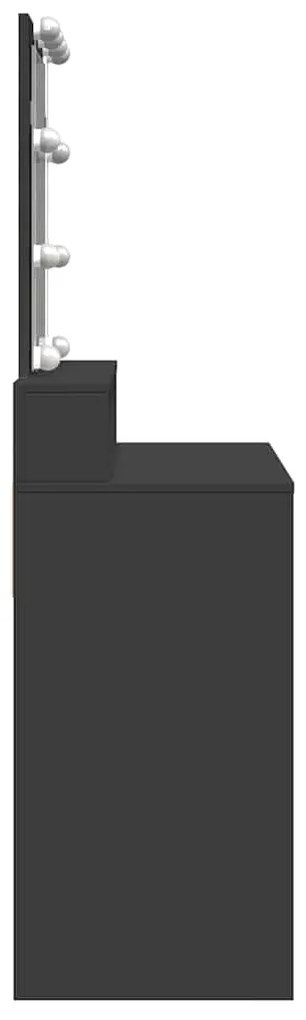 Toucador com LED 80x41x144,5 cm preto