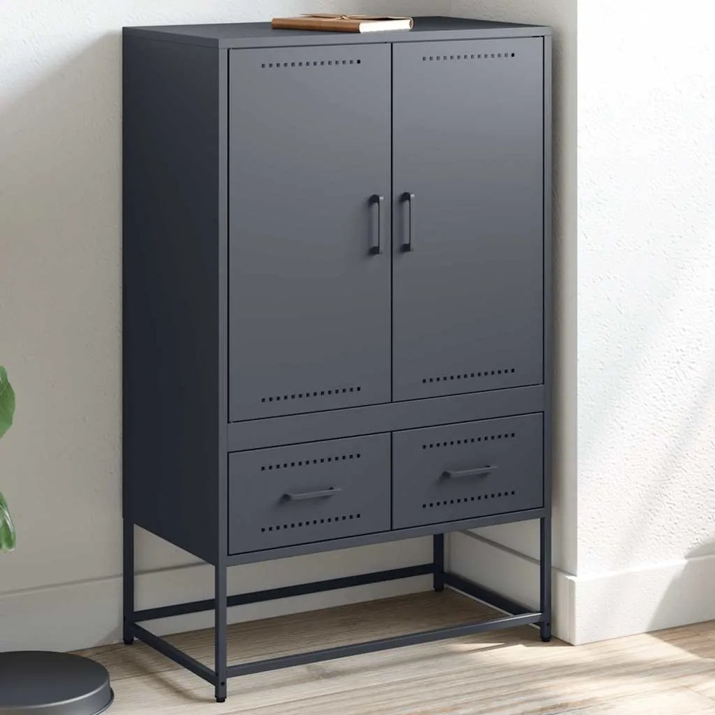 vidaXL Móvel alto 68x39x111,5 cm aço antracite